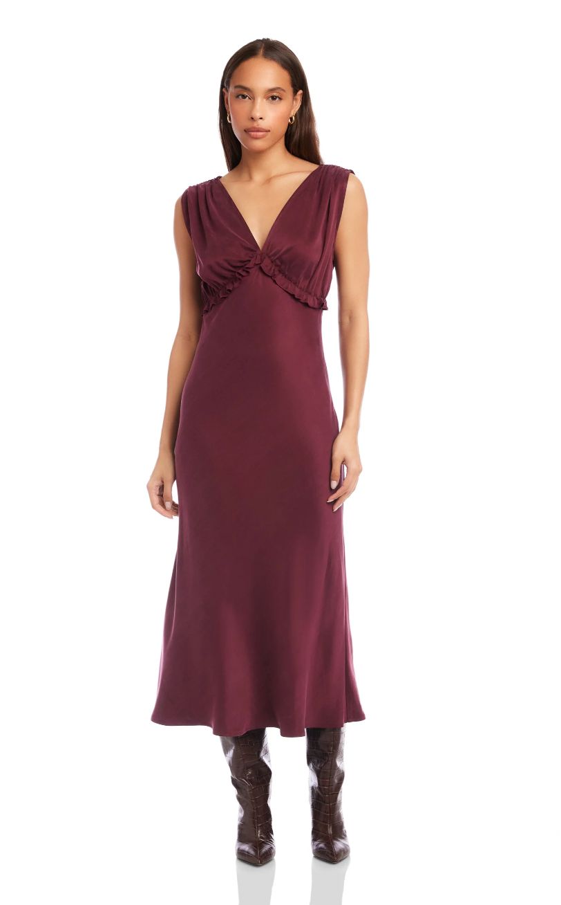 Fifteen Twenty Cierra Ruffle Detail Midi Dress