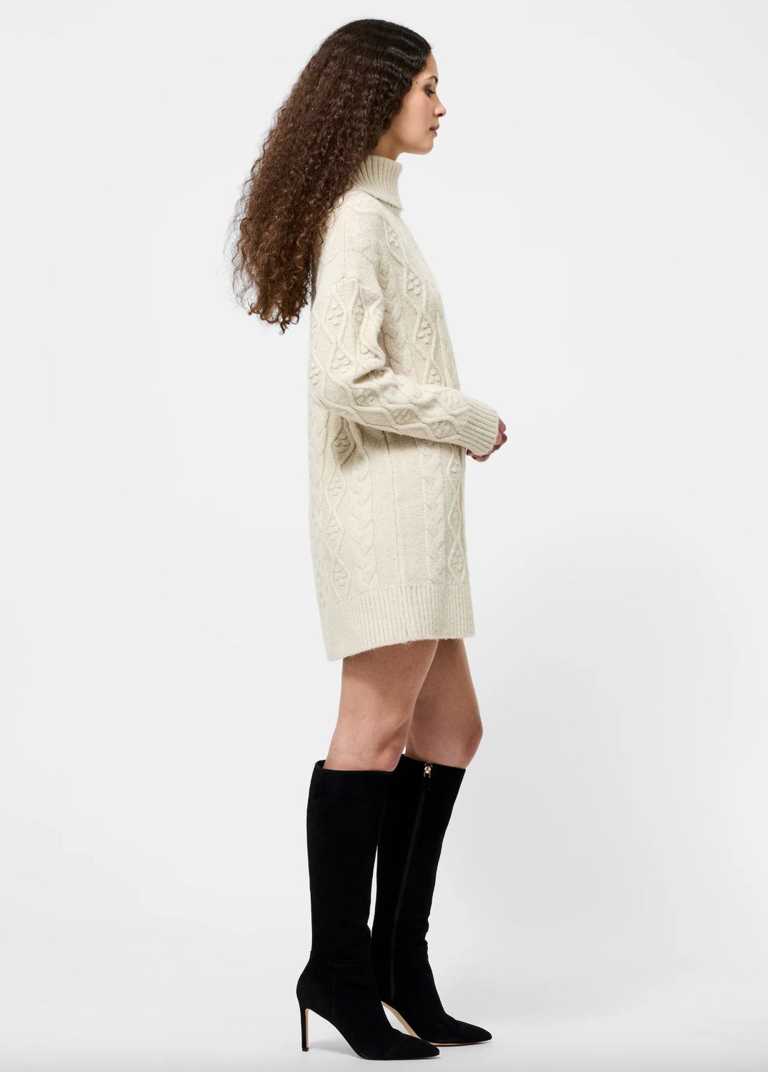 French Connection Makira Knit Turtleneck Mini Dress