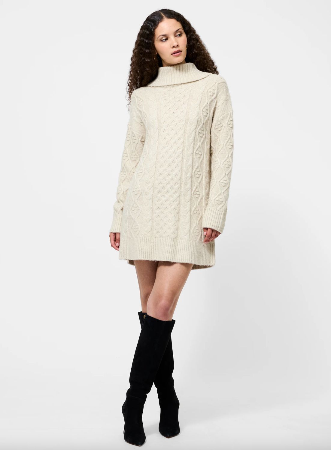 French Connection Makira Knit Turtleneck Mini Dress
