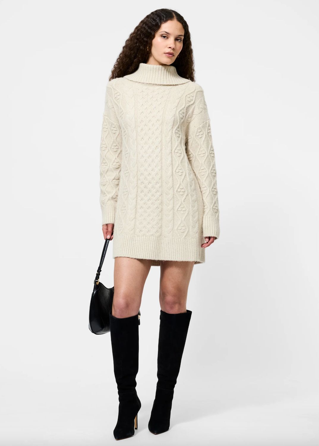 French Connection Makira Knit Turtleneck Mini Dress