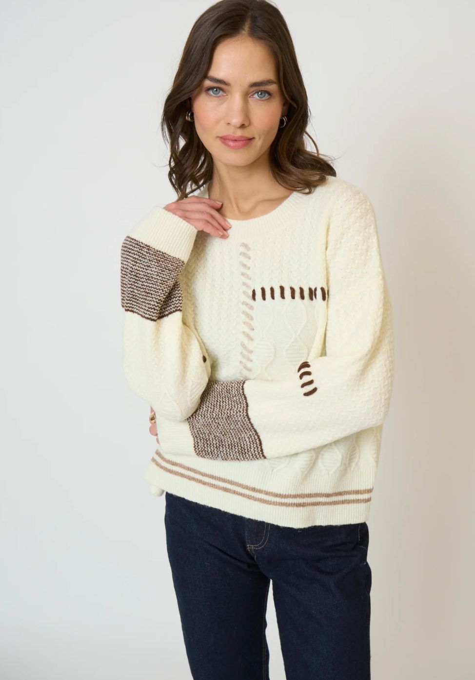 Central Park West - Patchwork Cropped Sweater