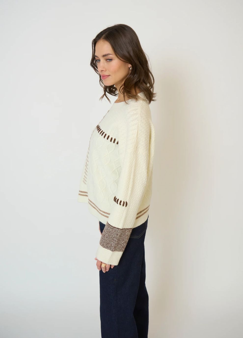 Central Park West - Patchwork Cropped Sweater