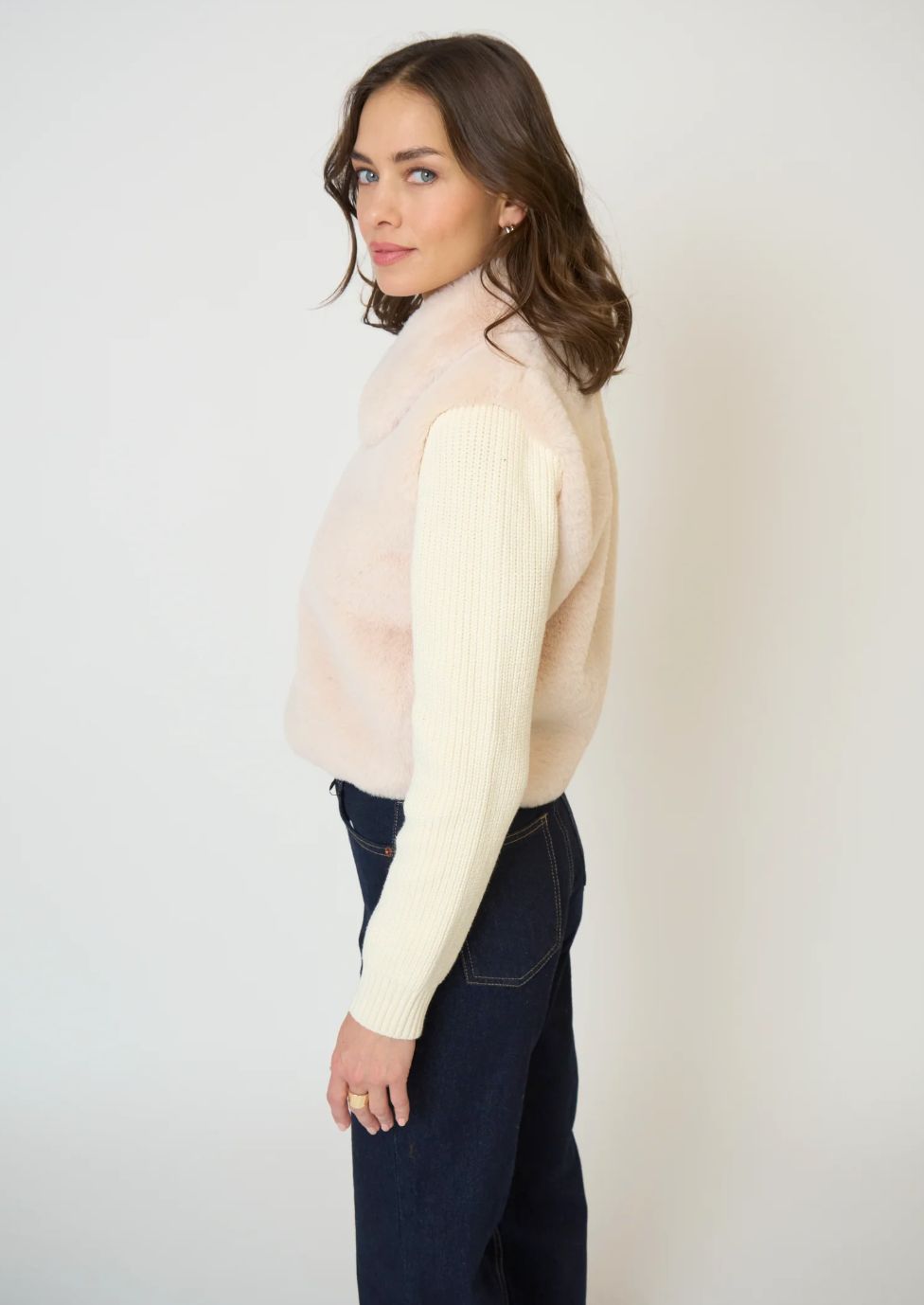 Central Park West - Gia Cropped Fur Sweater