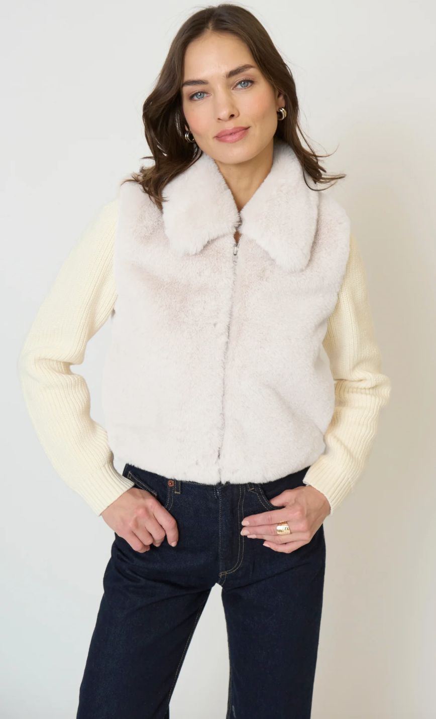Central Park West - Gia Cropped Fur Sweater