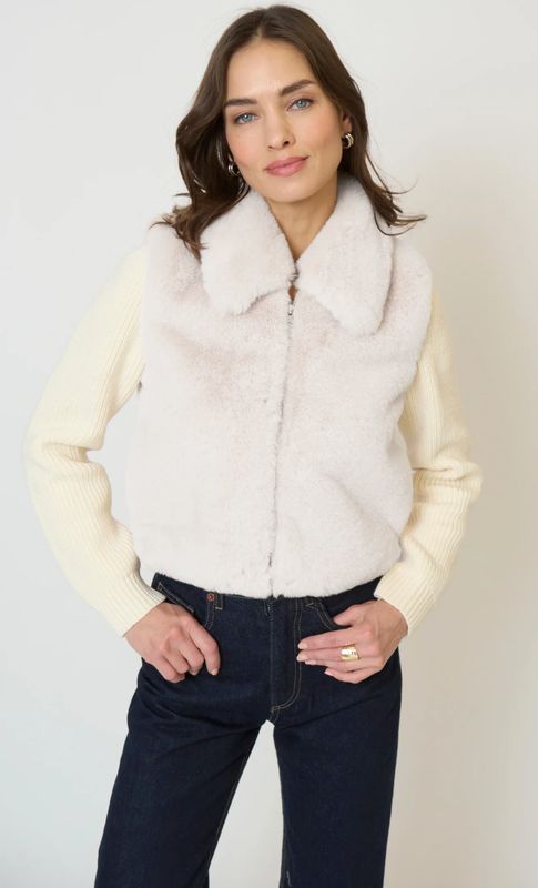 Central Park West - Gia Cropped Fur Sweater
