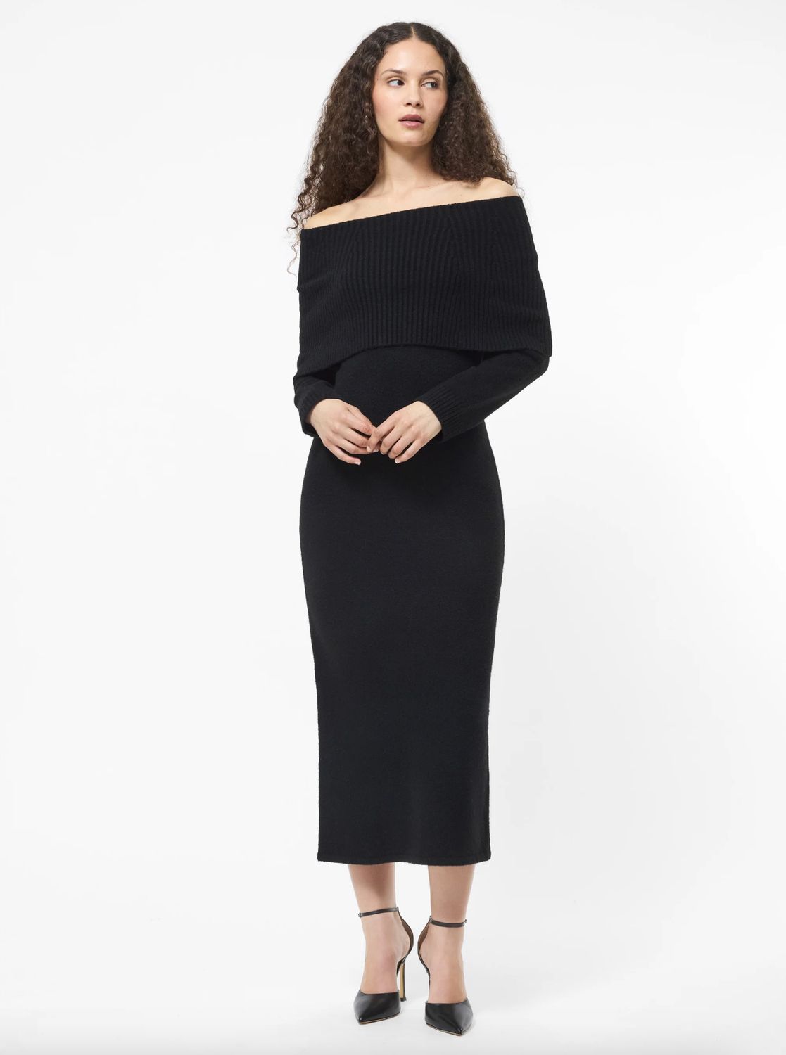 French Connection Emilia Knit Off Shoulder Dress