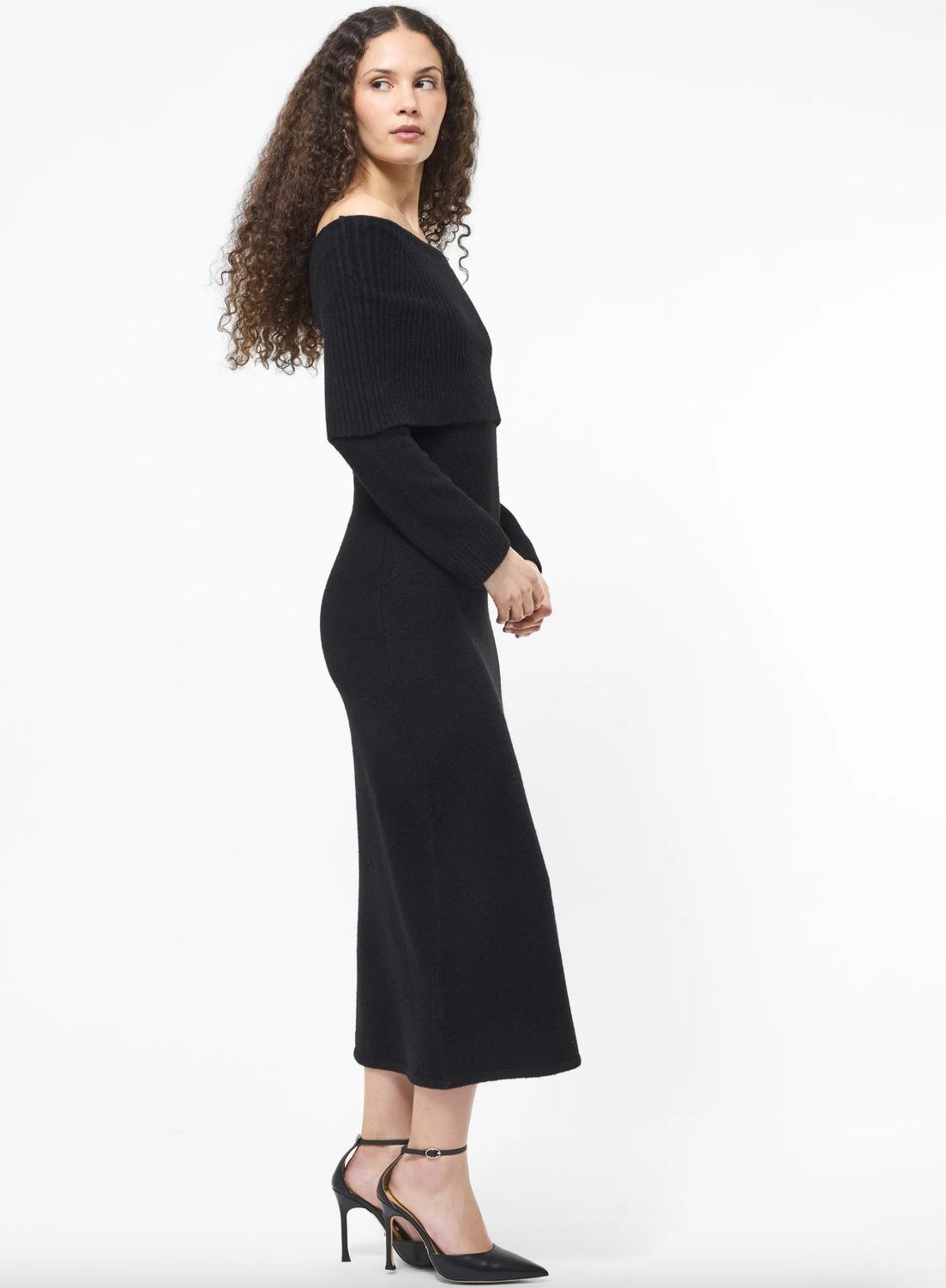 French Connection Emilia Knit Off Shoulder Dress