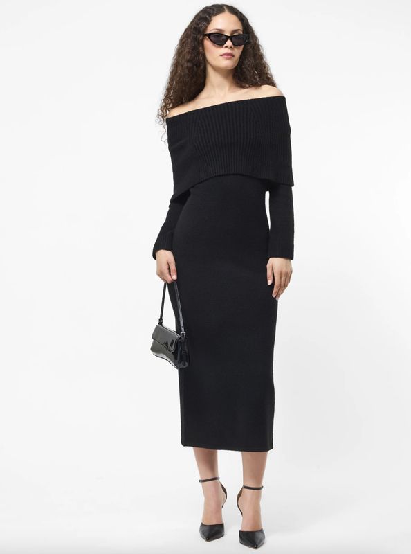 French Connection Emilia Knit Off Shoulder Dress