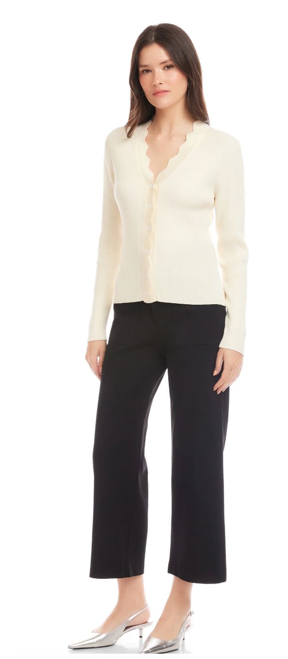 Fifteen Twenty Bliss Scallop Edge Cardigan