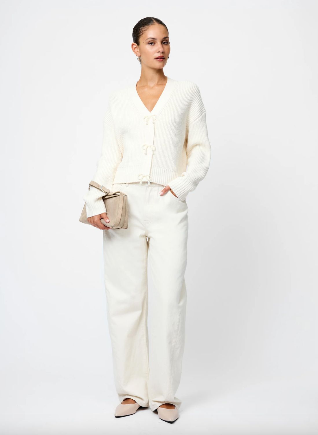 French Connection - Babysoft Pearl Bow Sweater