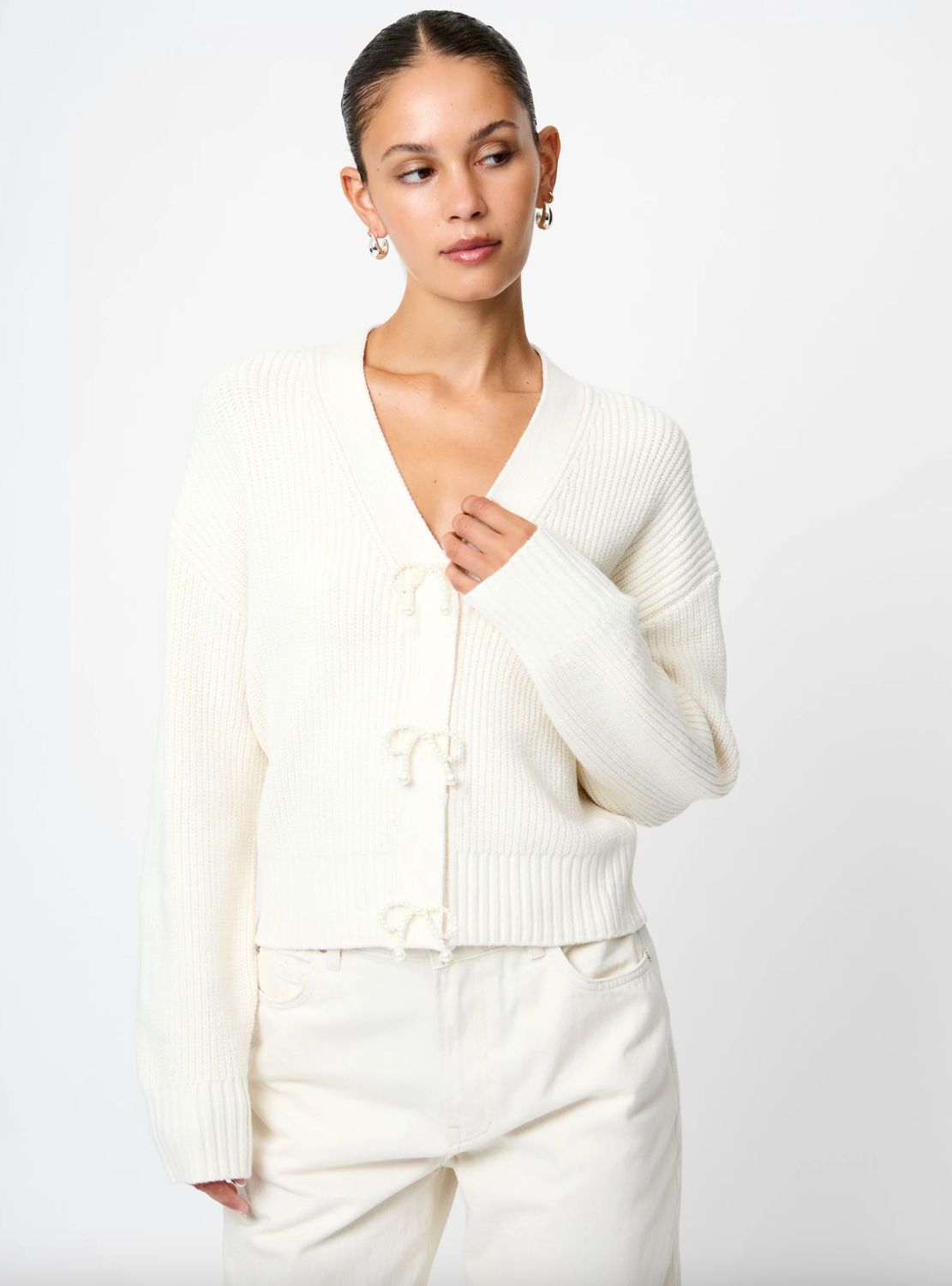 French Connection - Babysoft Pearl Bow Sweater