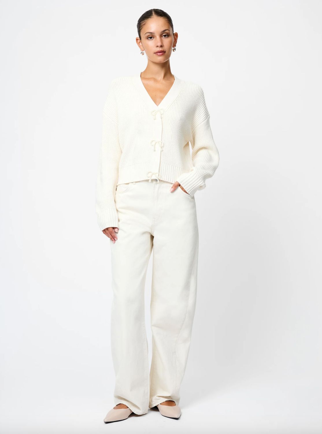 French Connection - Babysoft Pearl Bow Sweater