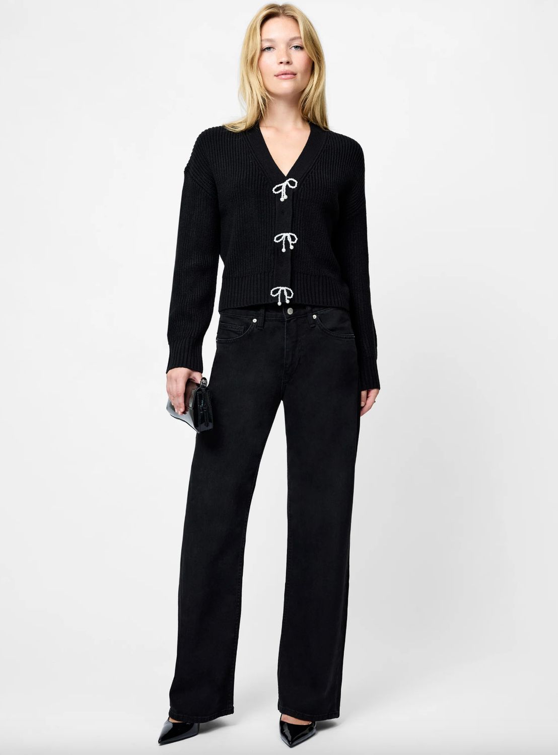 French Connection - Babysoft Pearl Bow Sweater