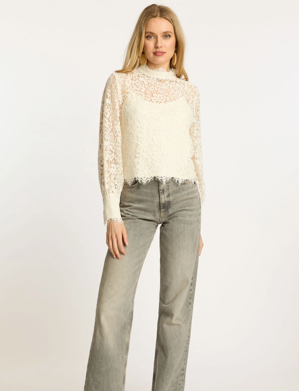 Caballero Serena Top In Antique White Lace