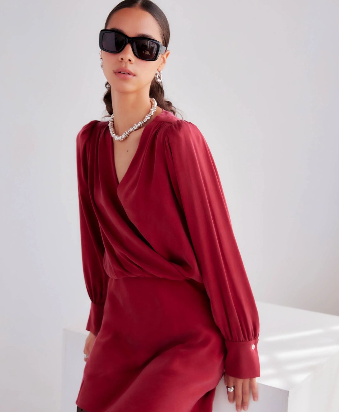 Fifteen Twenty Denise Drape Front Dress