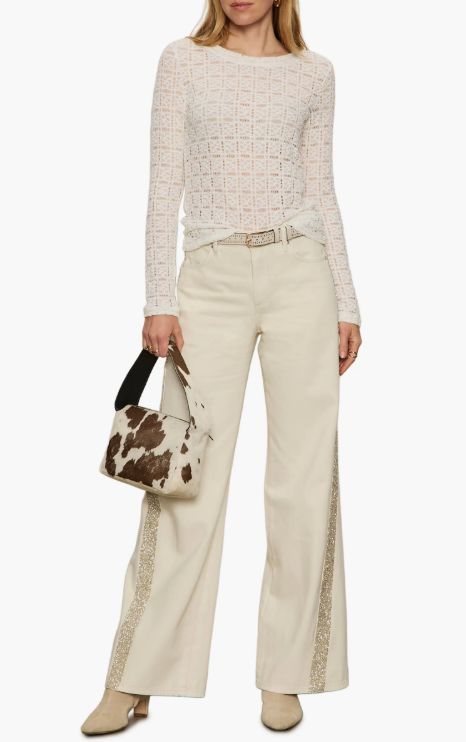 Sanctuary Perfect Long Sleeve Puckered Lace T-Shirt