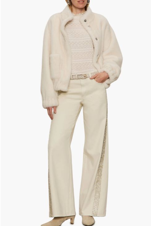 Sanctuary Perfect Long Sleeve Puckered Lace T-Shirt