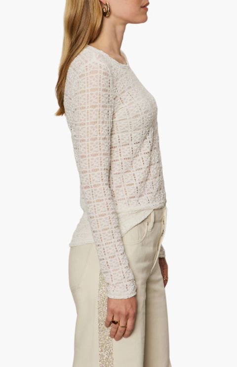 Sanctuary Perfect Long Sleeve Puckered Lace T-Shirt