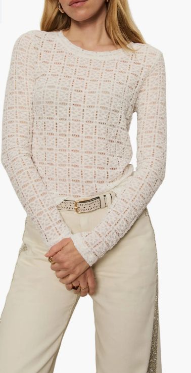 Sanctuary Perfect Long Sleeve Puckered Lace T-Shirt