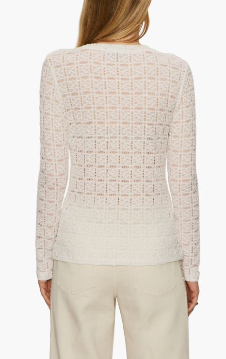 Sanctuary Perfect Long Sleeve Puckered Lace T-Shirt