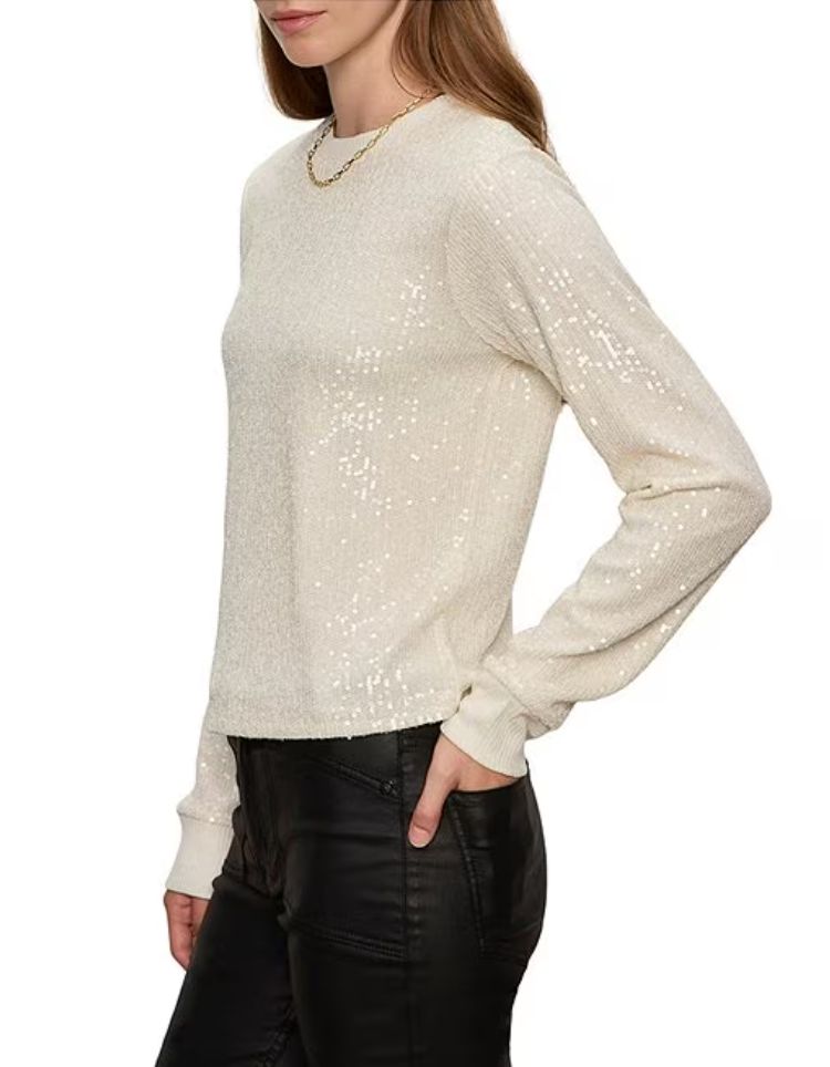 Sanctuary Sparkle Together Crew Neck Long Sleeve Top