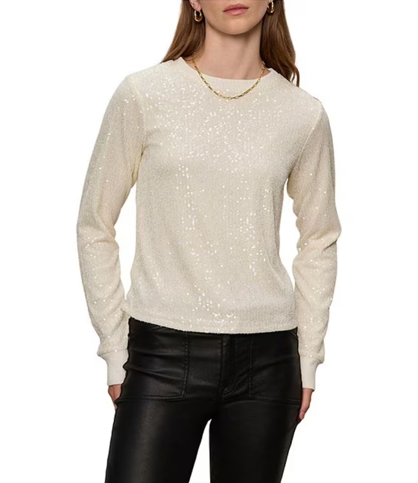 Sanctuary Sparkle Together Crew Neck Long Sleeve Top