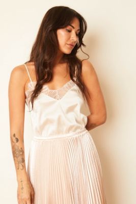 Caballero Gia Ivory Lace Trim Tank