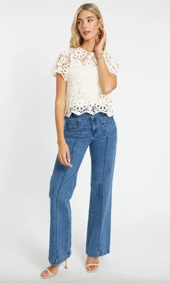 Caballero Carmen Ivory Lace Top