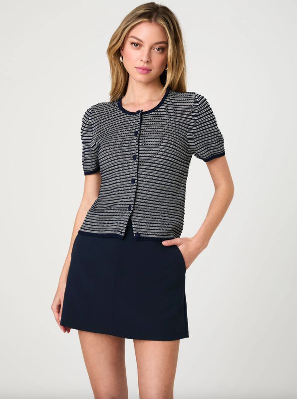 French Connection Zigzag Stripe Knit Cardigan