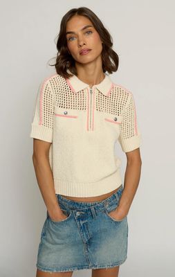 Central Park West Mesh Yoke Polo