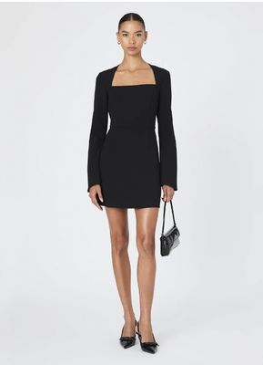 French Connection Whisper Square Neck Long Sleeve Dress