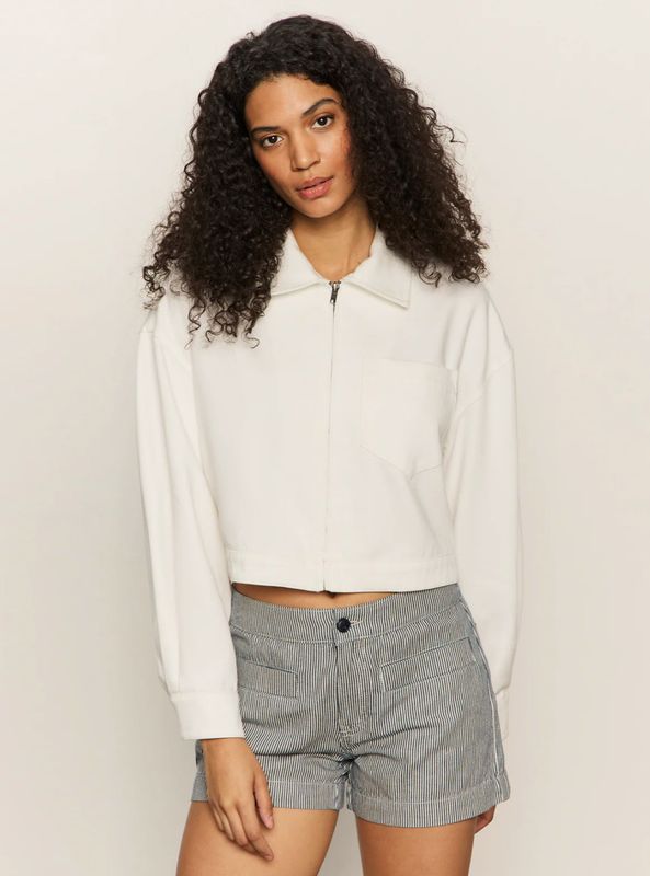 Sanctuary Cropped Paper Boy Jacket Bleached White