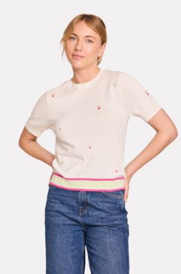 Brodie Cashmere Cocktail Embroidery Tee
