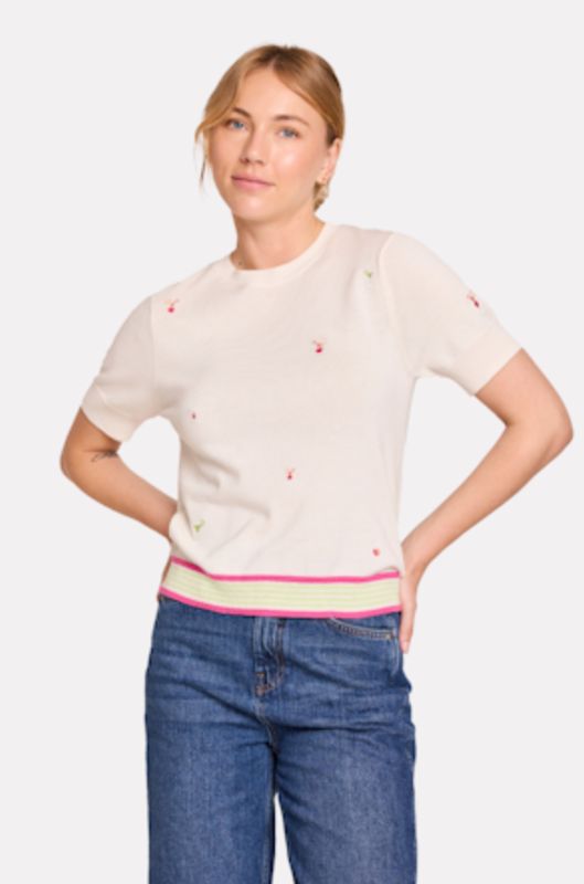 Brodie Cashmere Cocktail Embroidery Tee