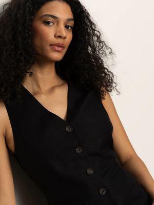 Sanctuary Relaxed Modern Vest Black