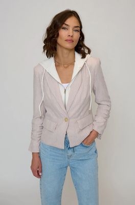 Central Park West Alina Striped Blazer With Dickey