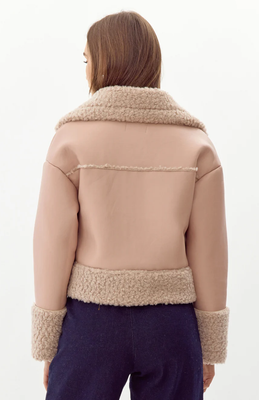 Adelyn Rae Devin Faux Shearling Leather Jacket