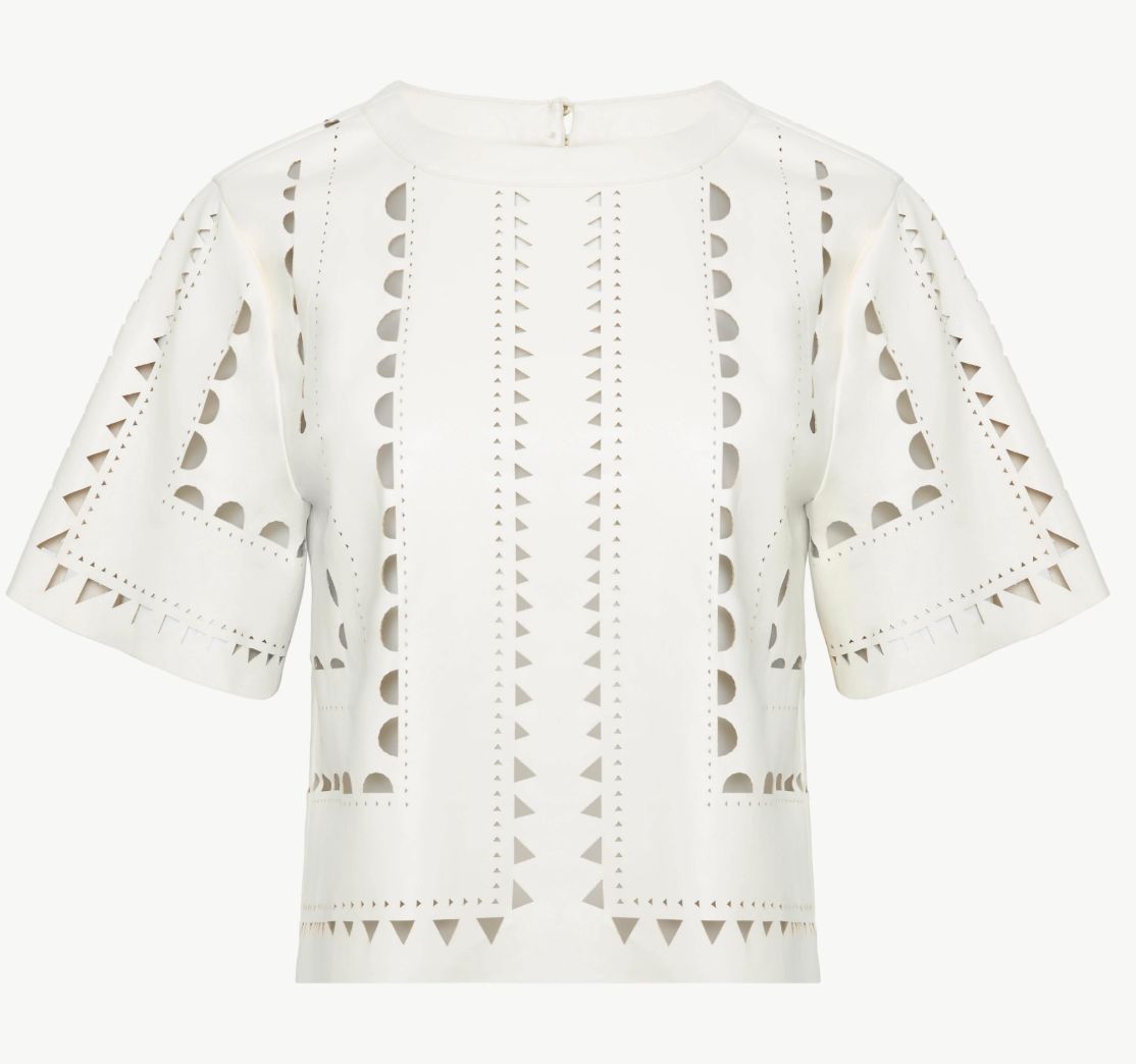 Caballero - Anisa Top In Antique White Vegan Leather