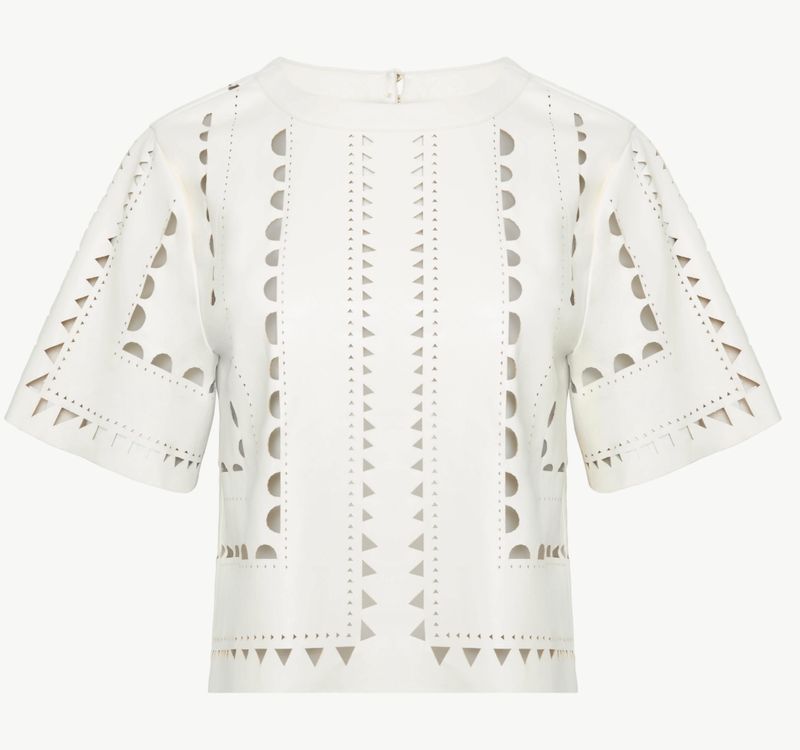 Caballero - Anisa Top In Antique White Vegan Leather