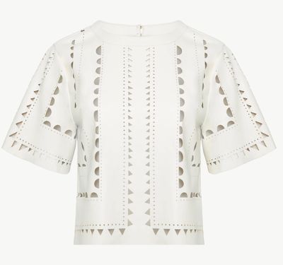 Caballero - Anisa Top In Antique White Vegan Leather