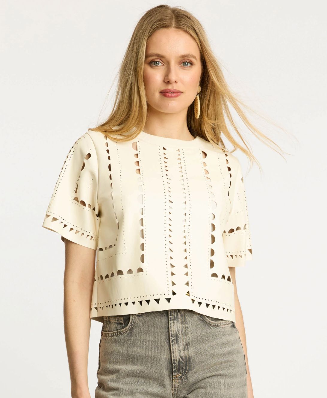 Caballero - Anisa Top In Antique White Vegan Leather