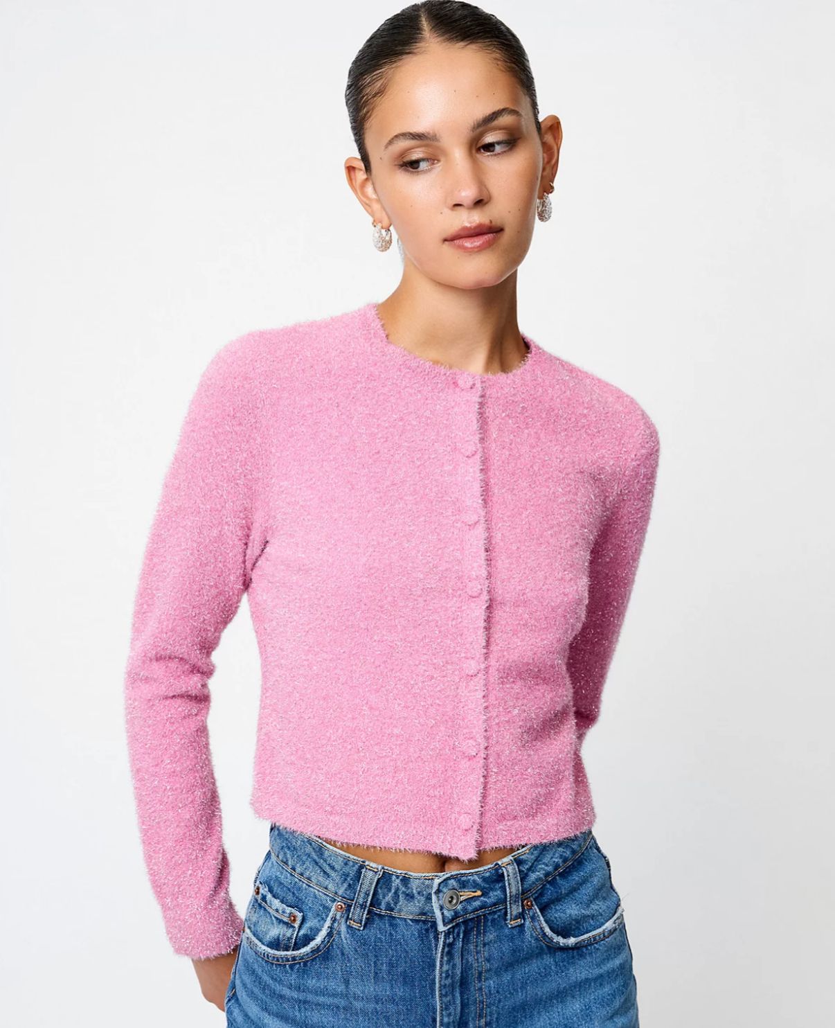 French Connection - Tinsel Knit Slim Cardigan Sweater