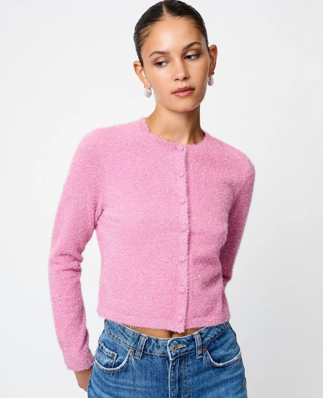French Connection - Tinsel Knit Slim Cardigan Sweater