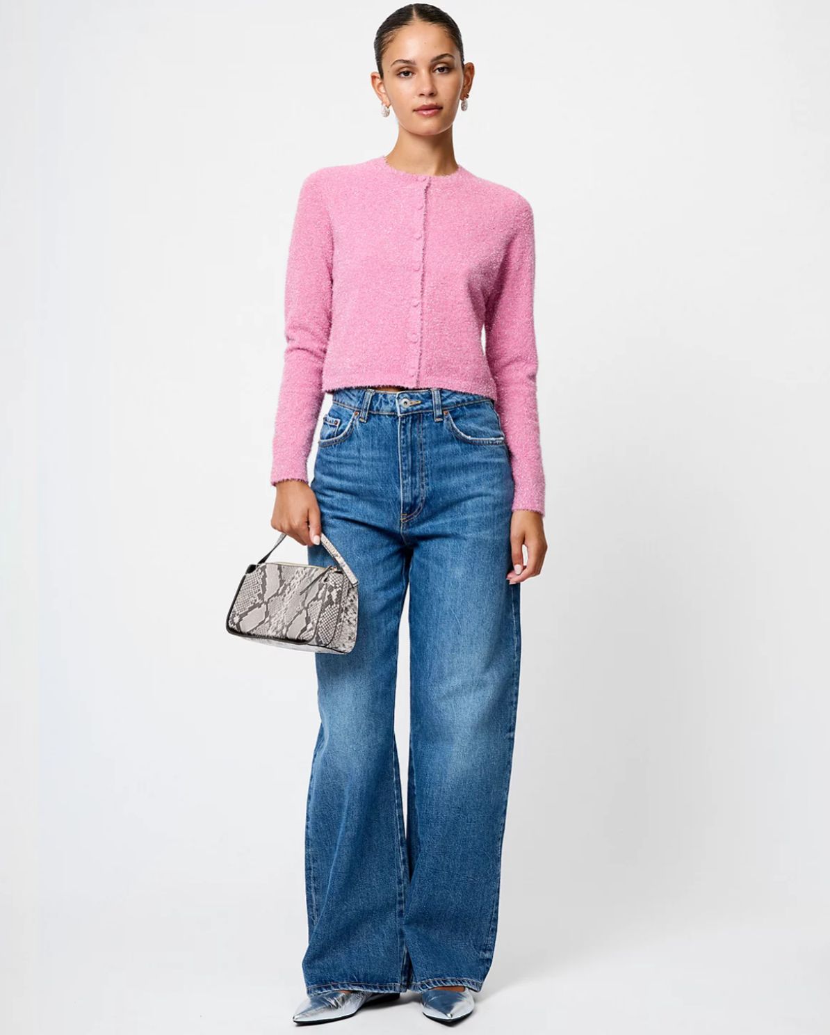 French Connection - Tinsel Knit Slim Cardigan Sweater