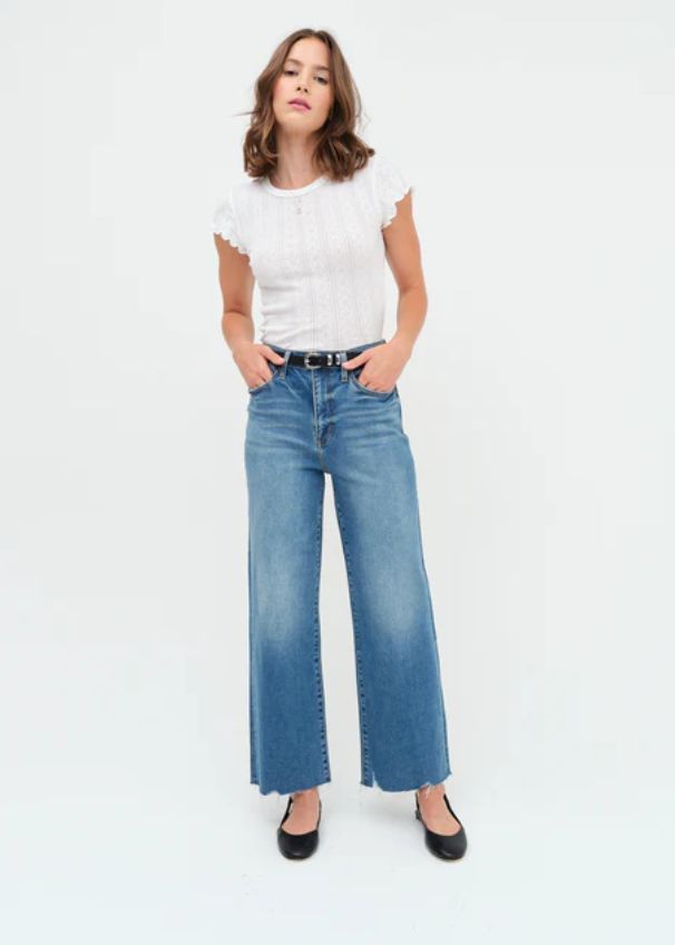 DAZE DENIM - Pleaser High Rise Wide Ankle In Vibe Check