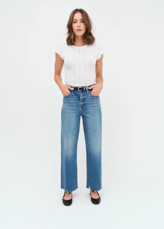 DAZE DENIM - Pleaser High Rise Wide Ankle In Vibe Check