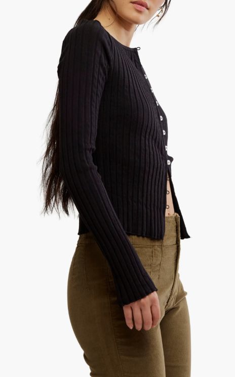 Free People - Tilly Rib Long Sleeve Button-Up Top