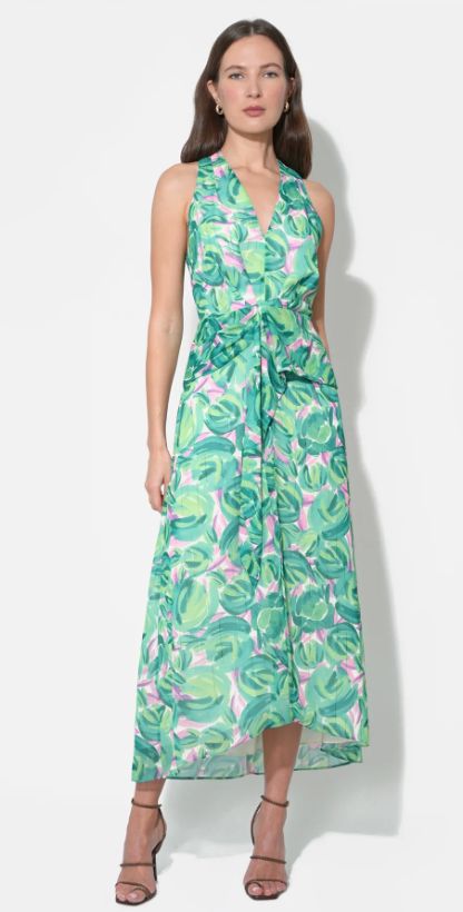 Adelyn Rae - Margot Wrap Tie Waist Printed Maxi Dress
