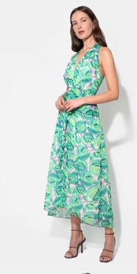 Adelyn Rae - Margot Wrap Tie Waist Printed Maxi Dress