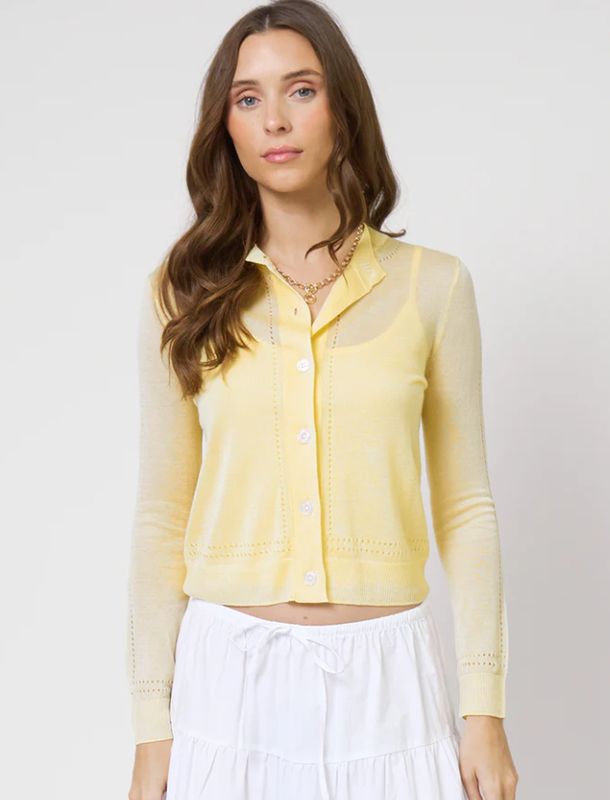 Central Park West - Serena Sheer Pointelle Cardigan